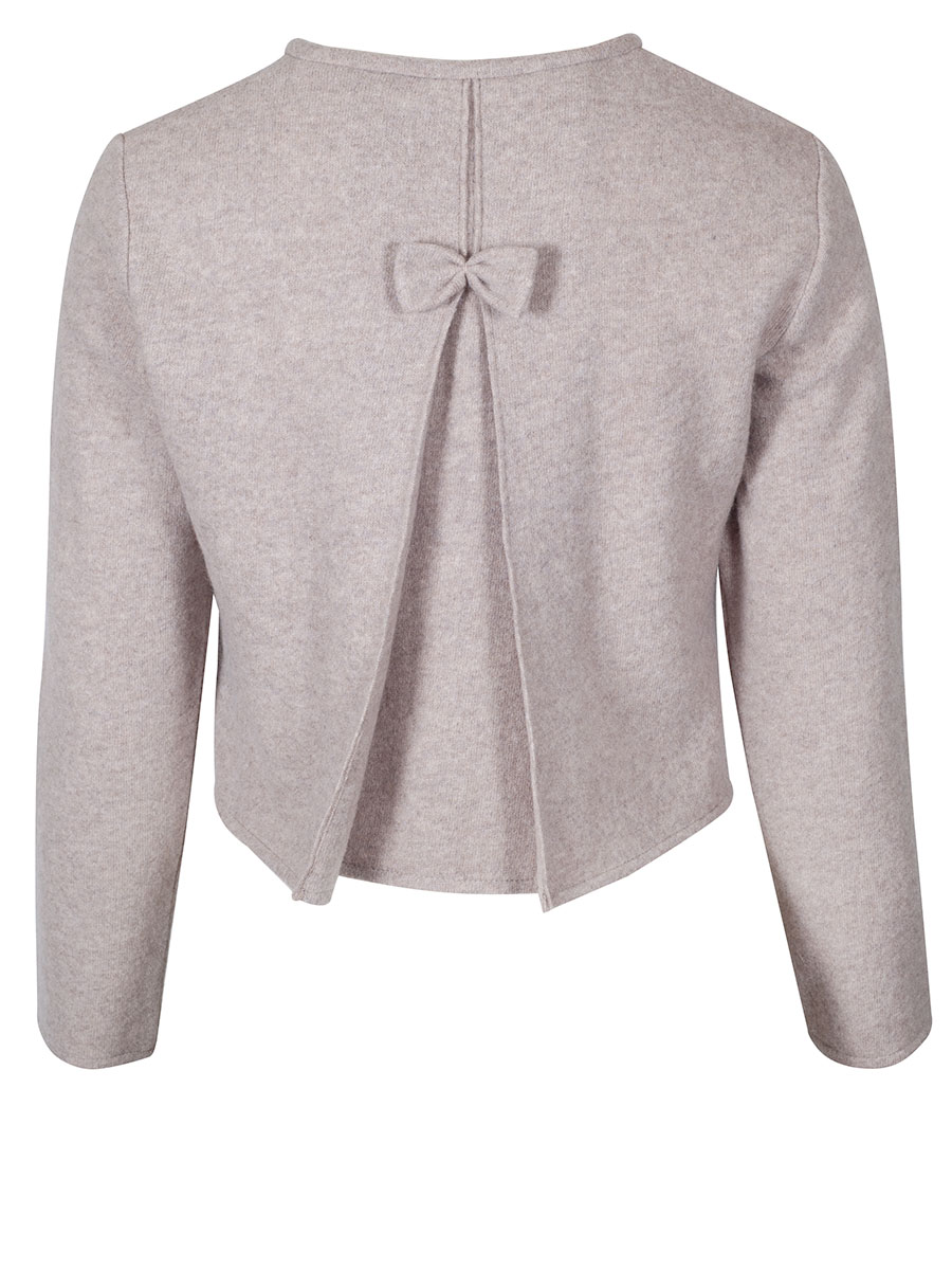 Boos Strickjacke Damen, beige, Rückenfalte mit Schleife #2