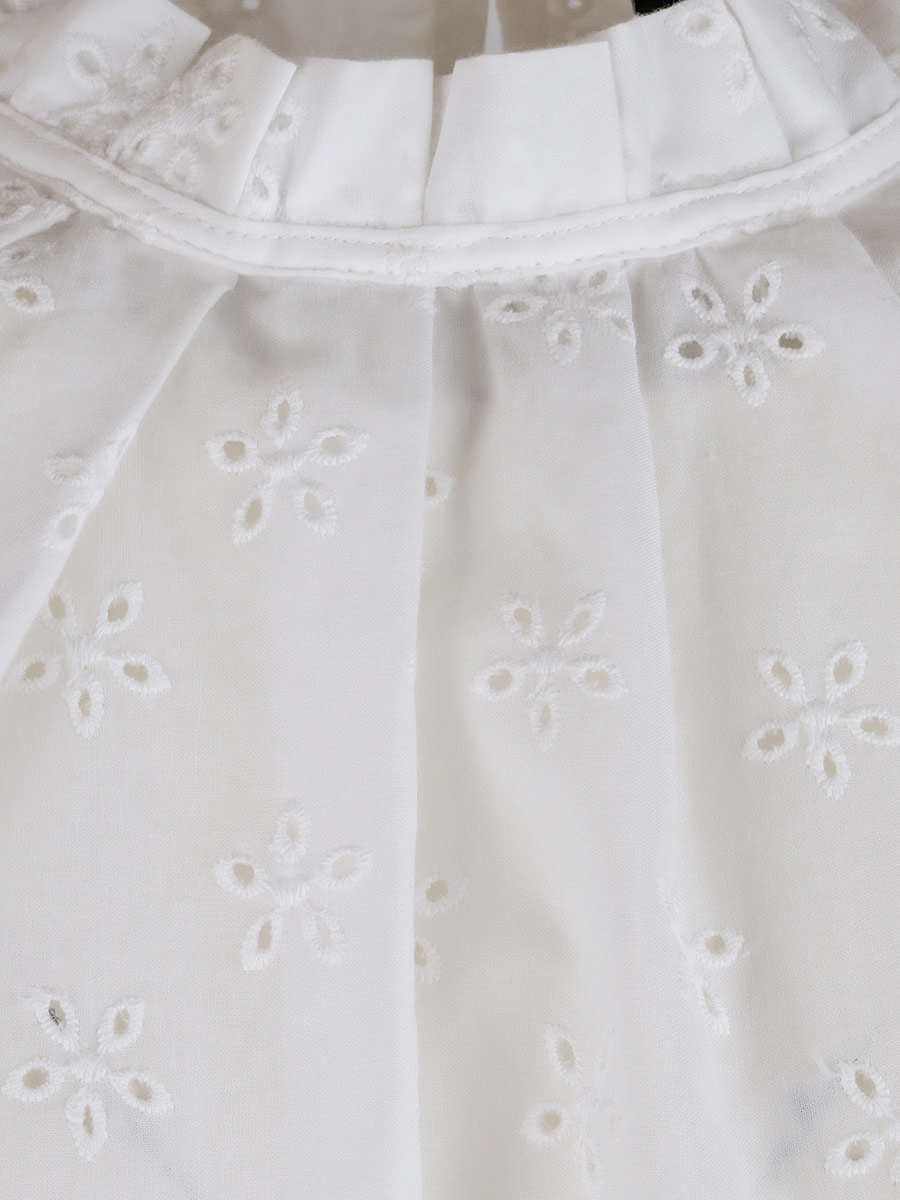 Anna Damenbluse, weiß, Top, Rüschenkragen #2