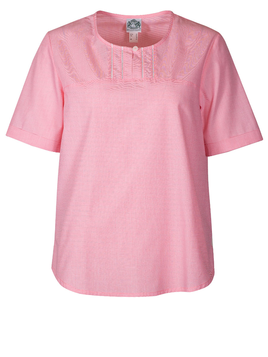 Hammerschmid Damen Bluse Katja, himbeere, Kurzarm #1