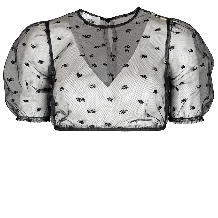 Wenger Dirndlbluse Isabella, Spitze, schwarz #1