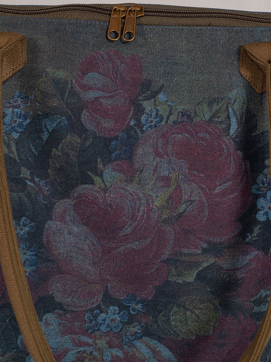 Guido Schultertasche, Travel, Motiv Rose, Leinen #2