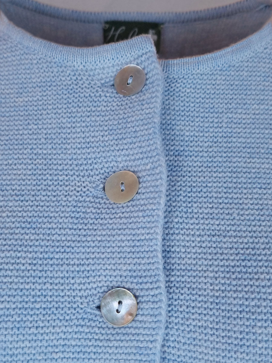 Huber Strickjacke Elli, himmelblau, Perlmuttknöpfe #2