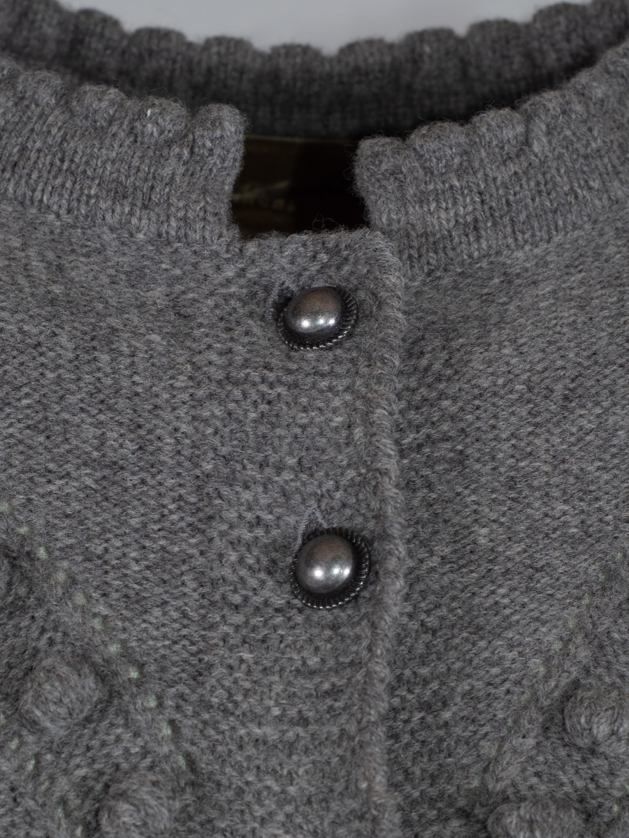 fei scho schee Damen Strickjacke midgrey, Noppenmuster #2