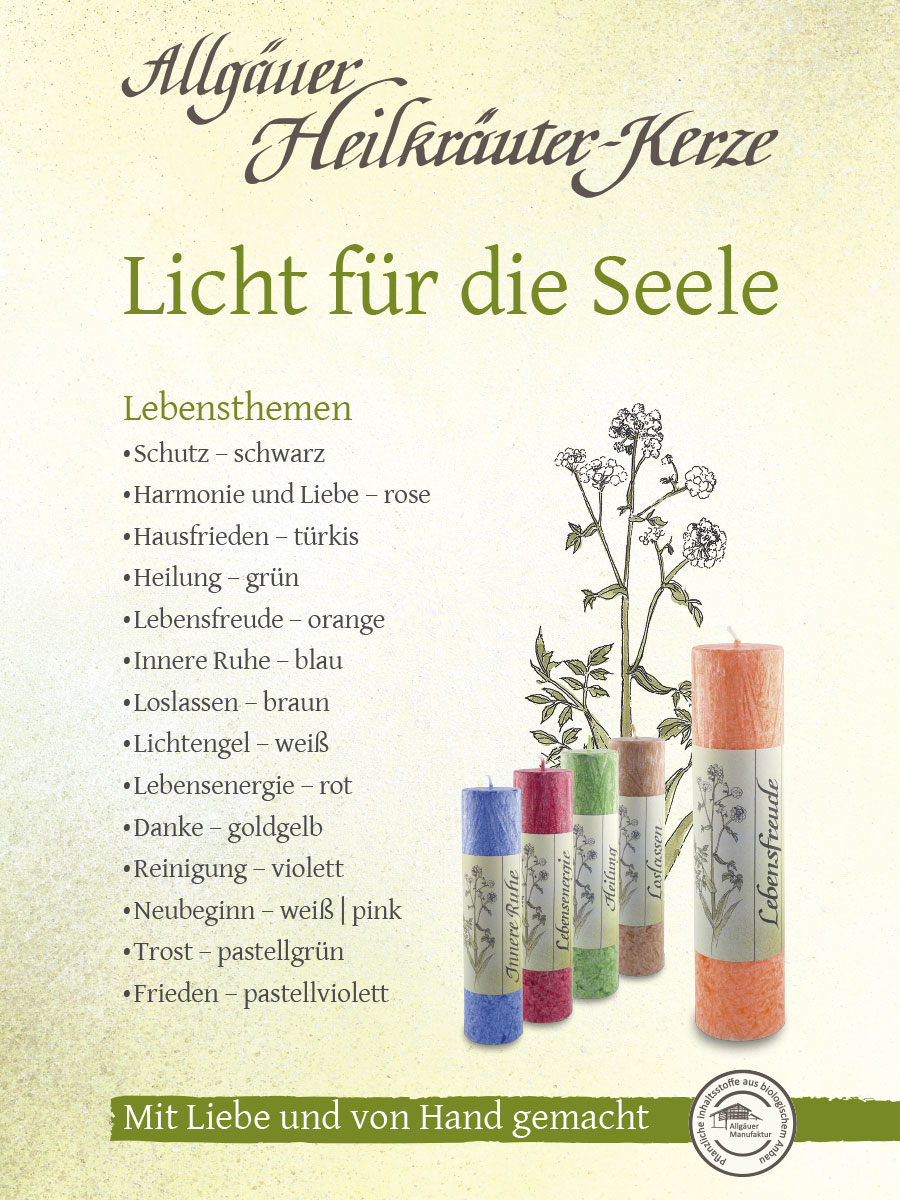 Allgäuer Heilkräuterkerze Schutz, lila #2
