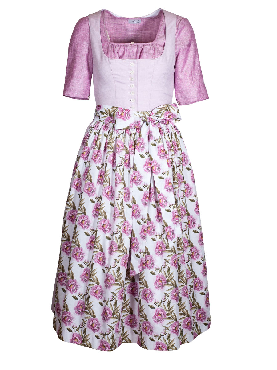 Hammerschmid Pillersee Dirndl, rose, geblümte Schürze, 80lg #1