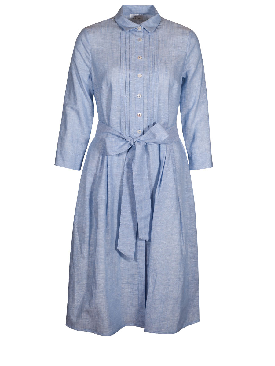 Waldorff Hemdkleid hellblau, mit Stoffgürtel, 3/4 Armen #2