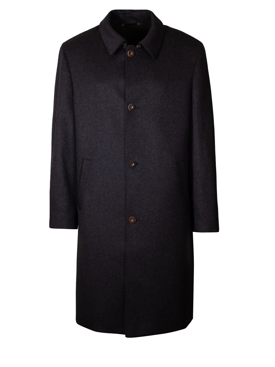 Kaiseralm Lodenmantel Windach, anthrazit, Hirschhornknöpfe #1