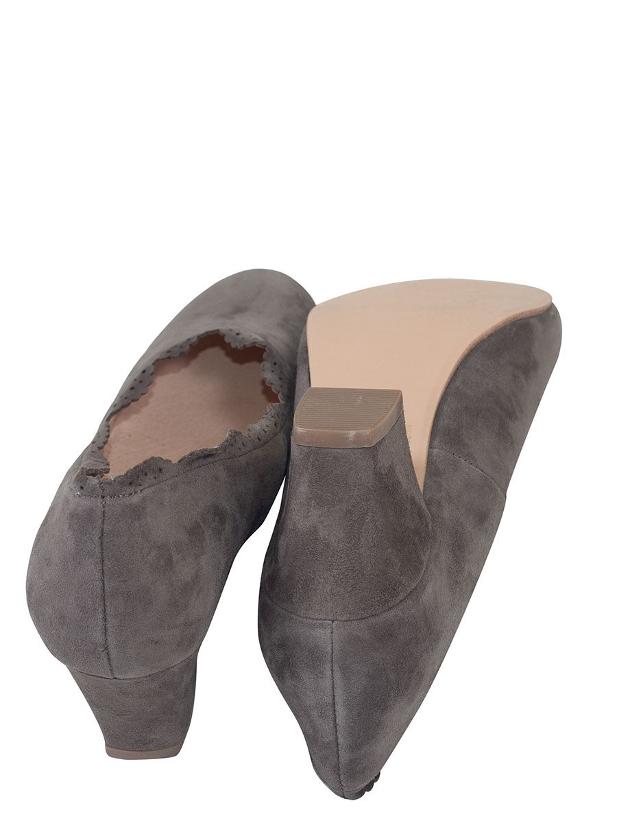 Esgano Schuhe, Trachtenpumps, grau, Wildleder #5
