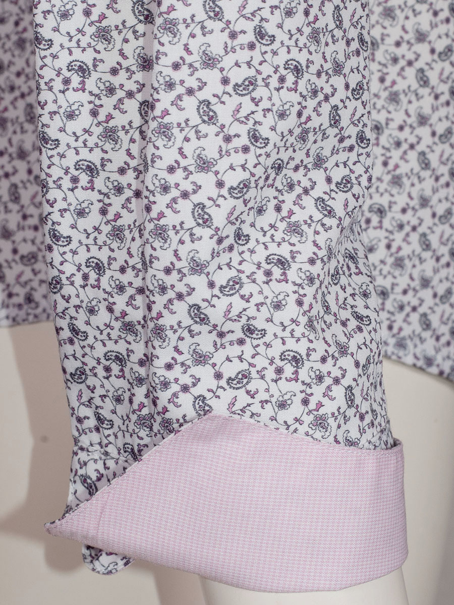 Arido Damenbluse, weiß, All-Over Print, grün-rose #3