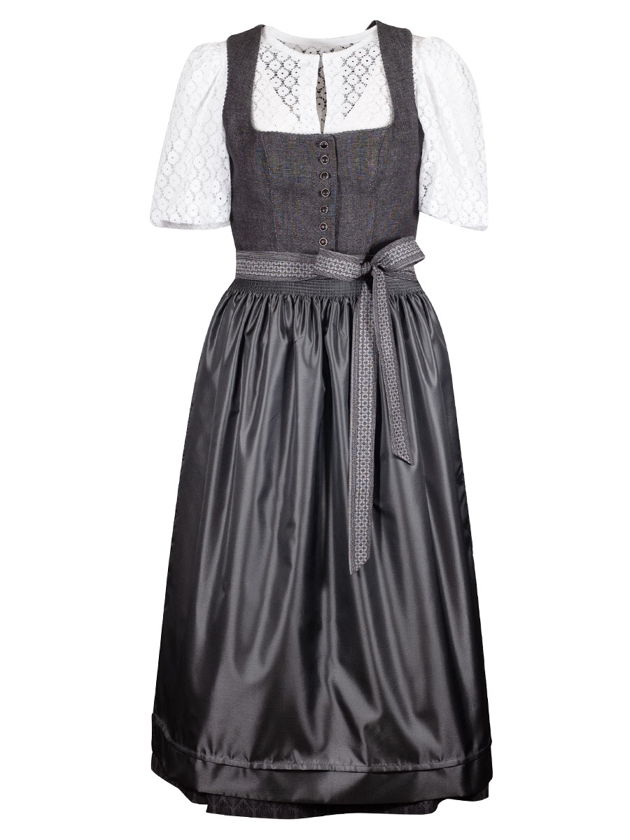 Wenger Fest-Dirndl Dasha, grau-schwarz, 80lg #1