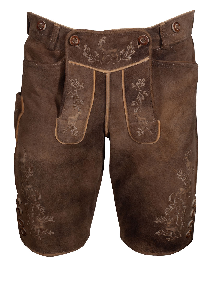 Weinbauer Kurze Lederhose Wildleben, inka-natur, Ziegenvelour #1