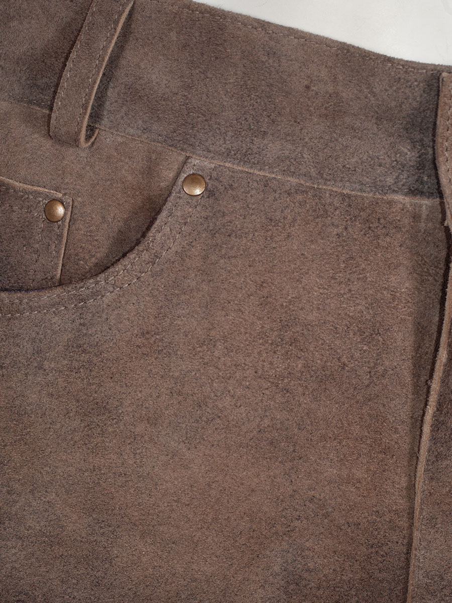 Lange Lederhose Costa, antik braun, sämina, Ziegenvelour #4