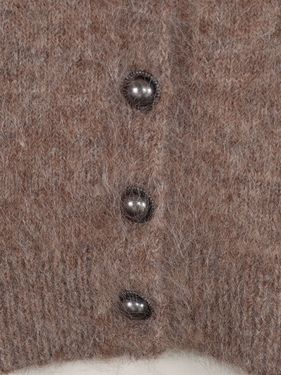 fei scho schee Strickjacke, Damen, taupe, flauschig, 3/4-Arm #3