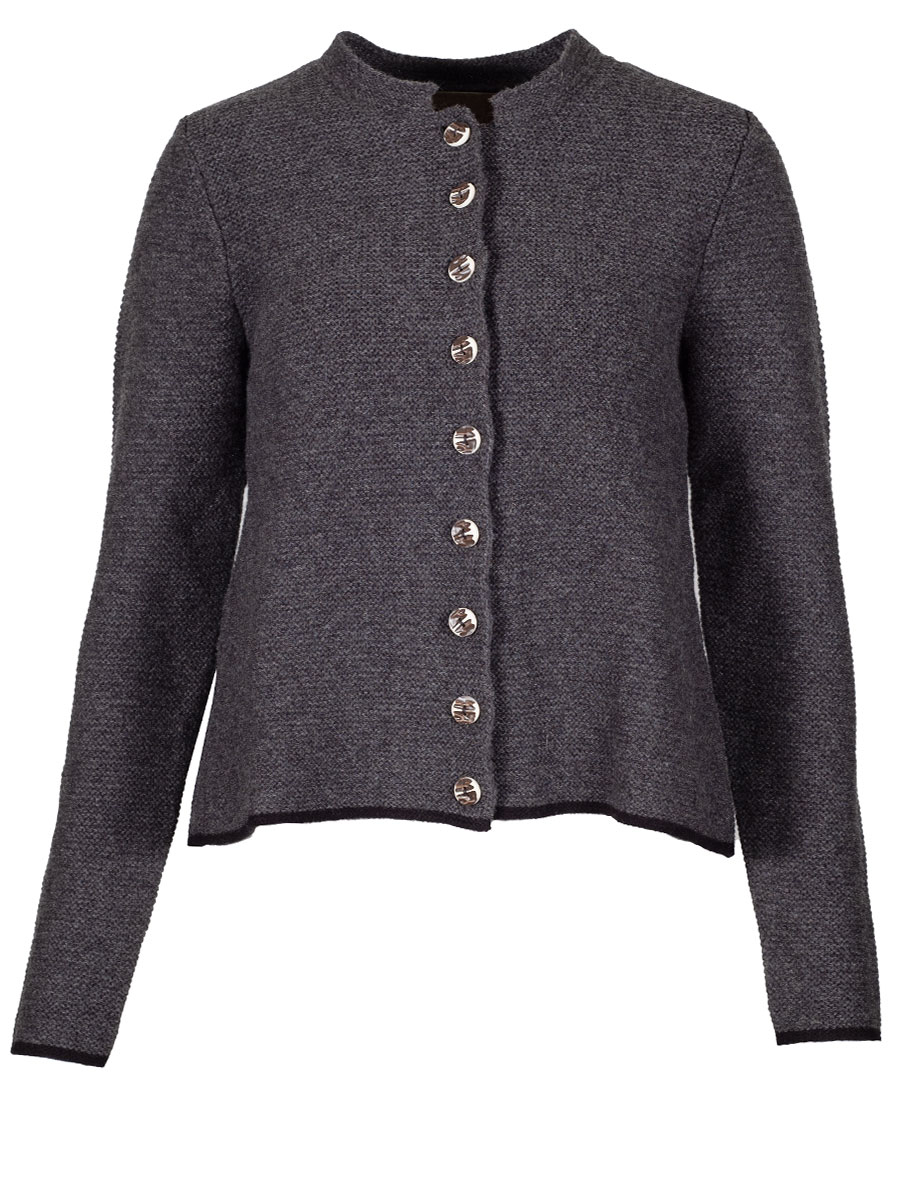 fei scho schee Strickjacke, graphit-anthrazit, Rückenfalte #1