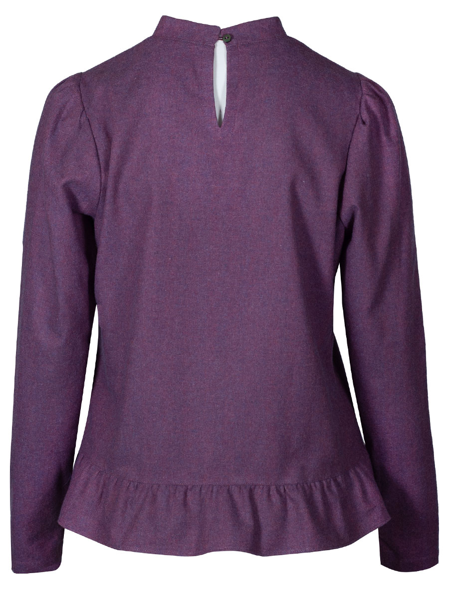 Waldorff Flanellbluse, Langarm, beere, Rüschen #2