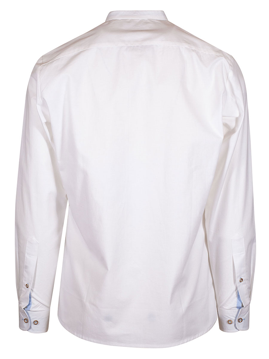 Hammerschmid Trachtenhemd weiß mit blau, Stehkragen, durchgeknöpft, Slim Fit #2