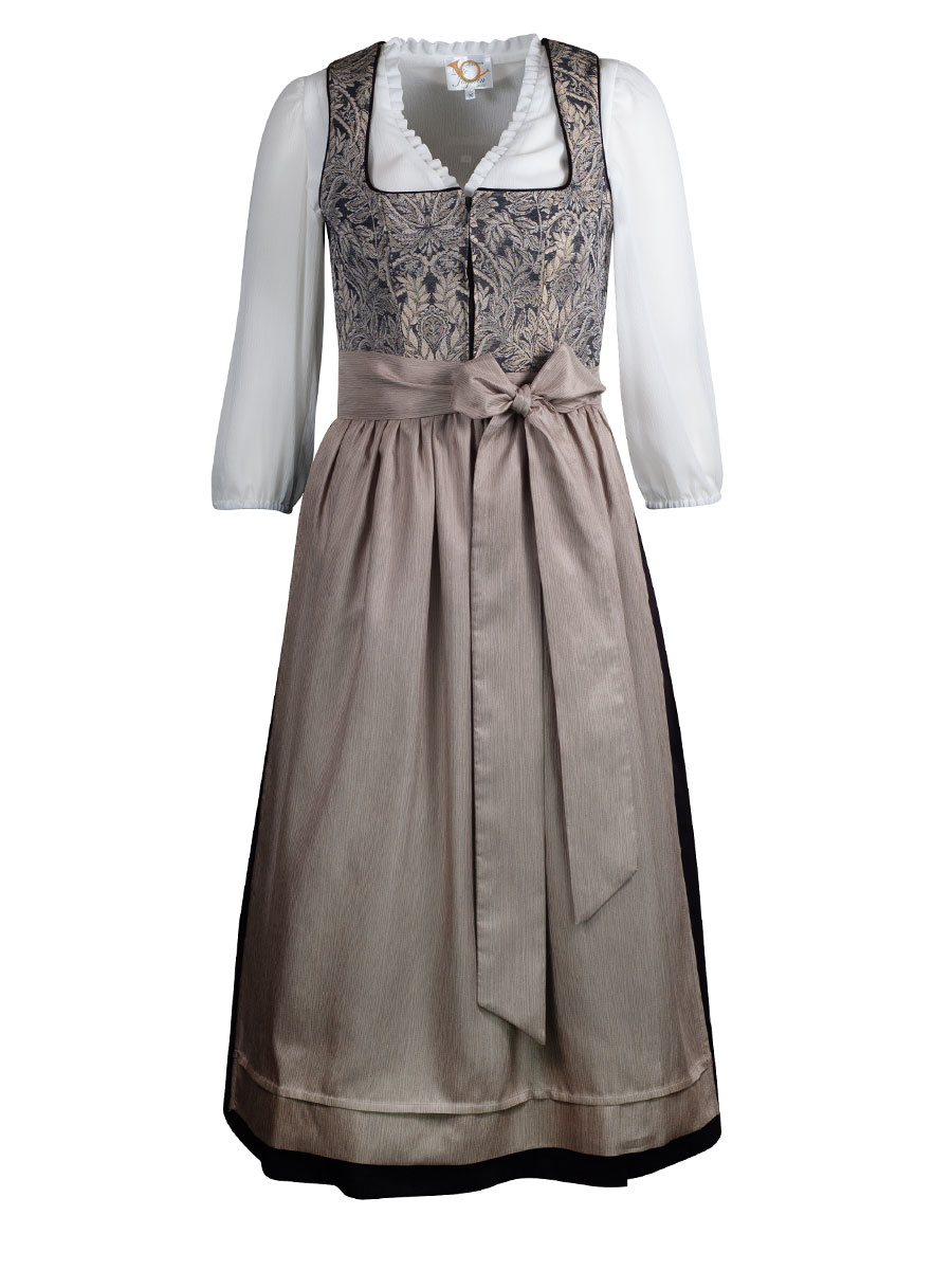 Wenger Fest-Dirndl Ella, schwarz-taupe, 80lg #1