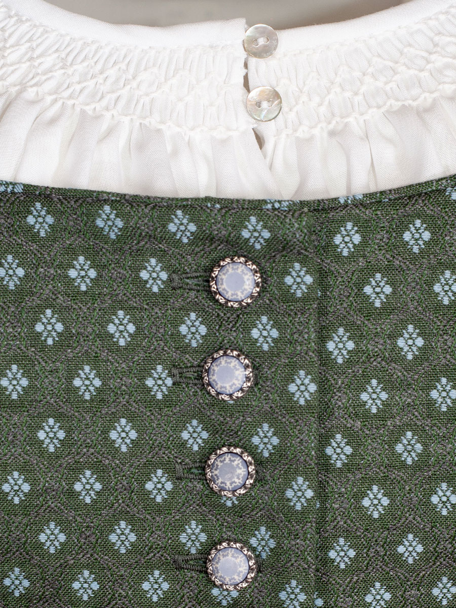 hausg'macht Koflersee Dirndl, grün-blau, mit Schließe, 80lg #6