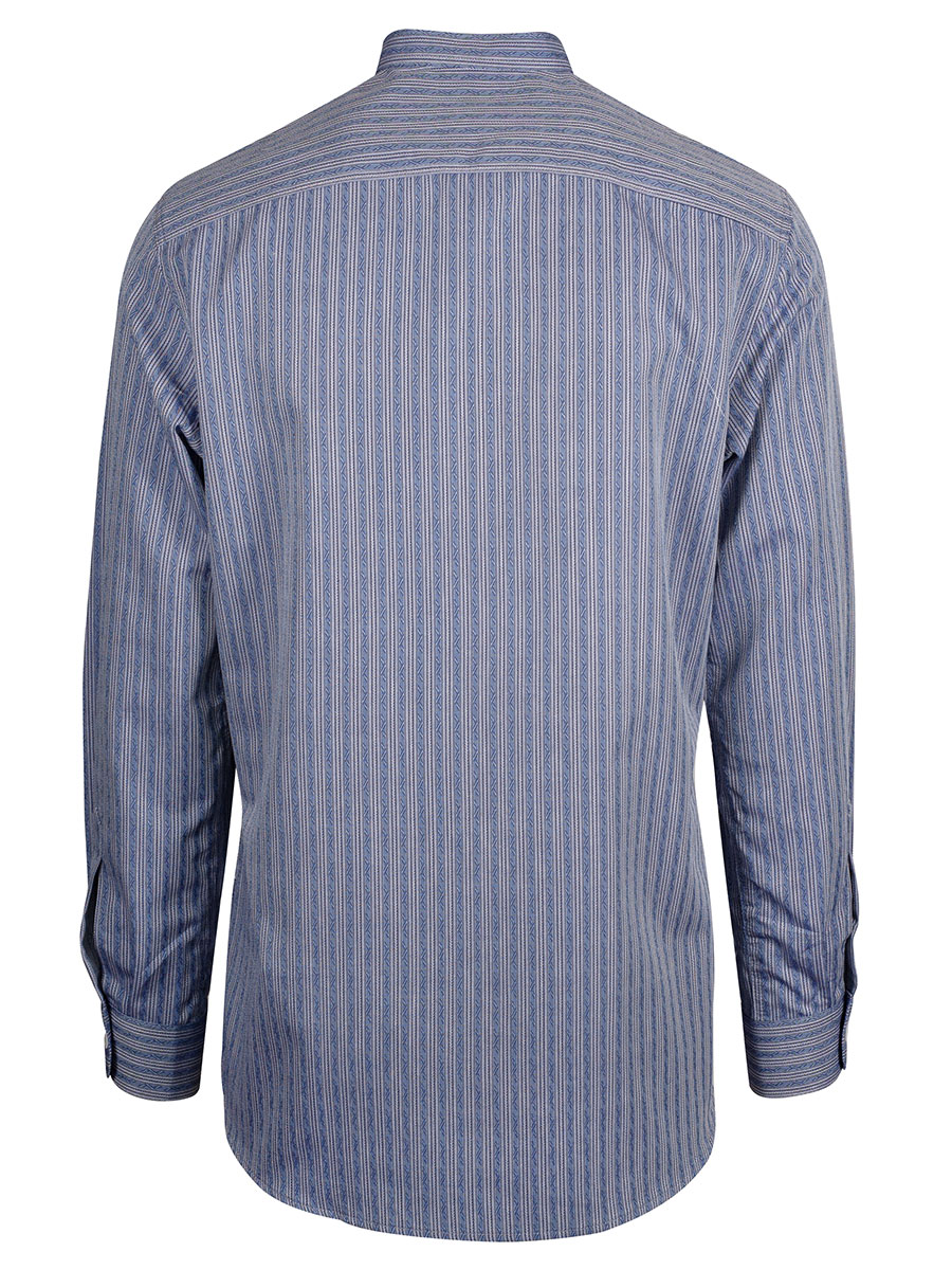 Arzberger Herrenhemd, marine, gestreift, Stehkragen, Pfoad, Slim #3