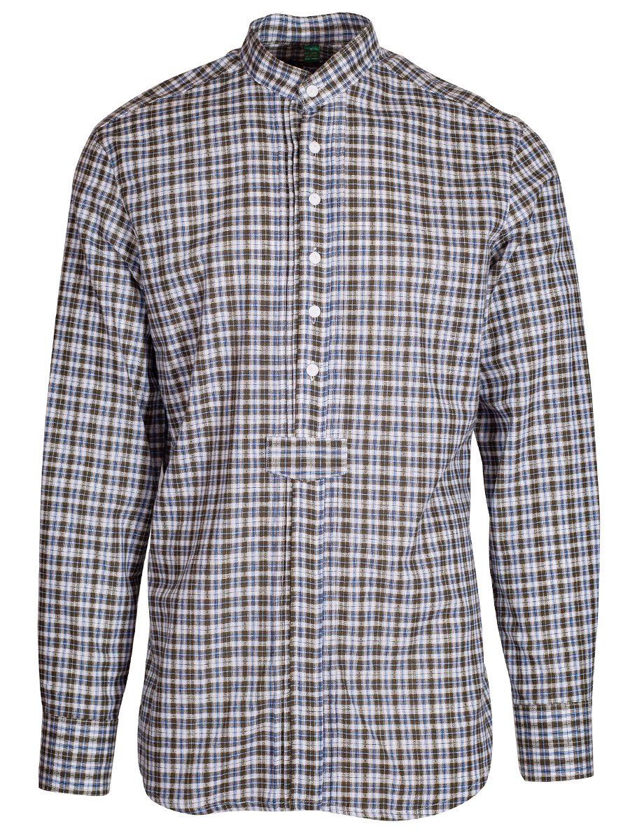 Orbis Karohemd, Pfoad, grün-blau, kariert, Slim Fit, Stehkragen #1