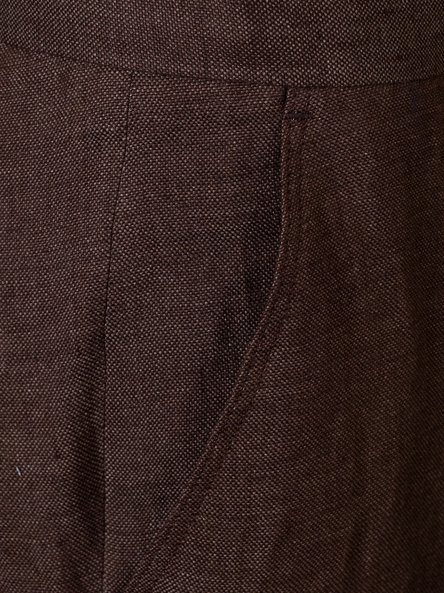 Viererspitz Markus Leinenhose, braun, hinten Riegel #4