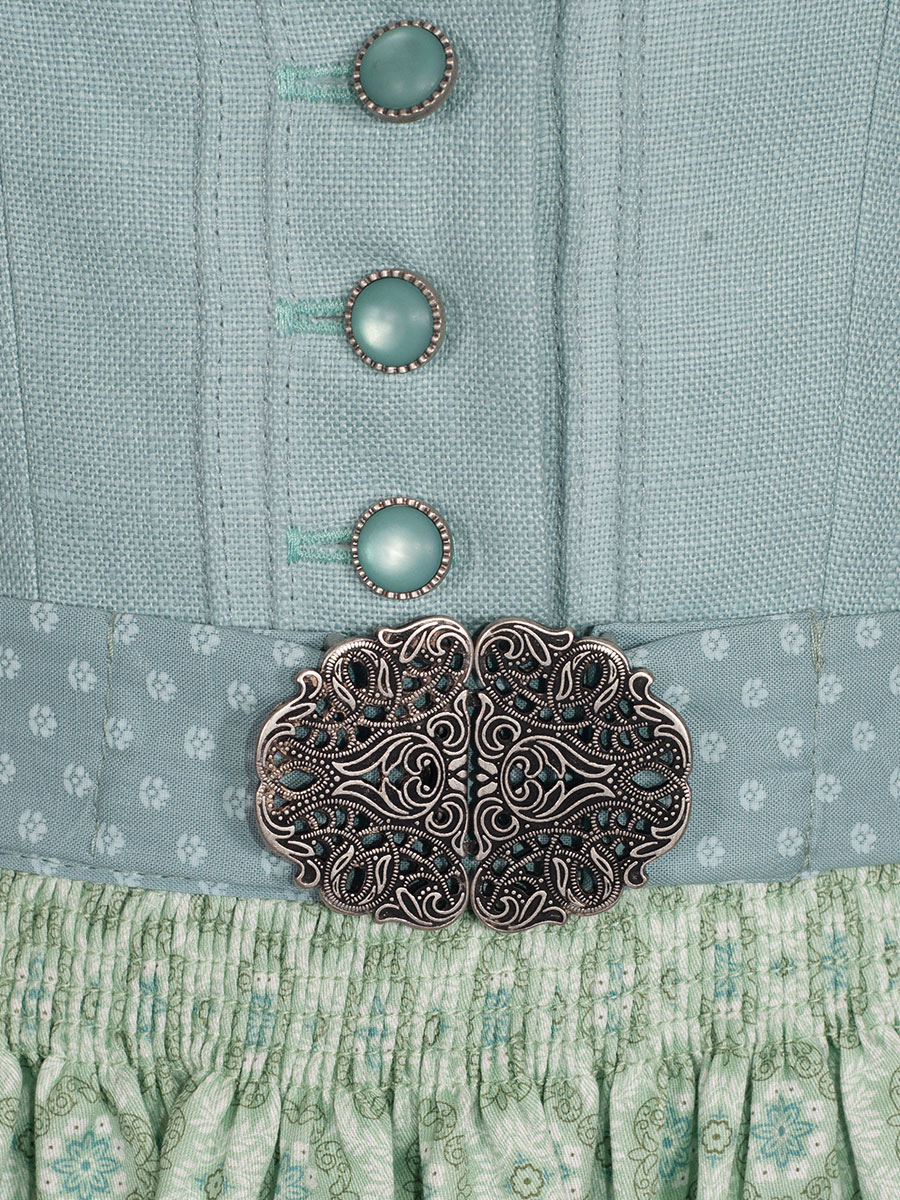 hausg'macht Schliersee Dirndl, Leinen, türkis, 80lg #4