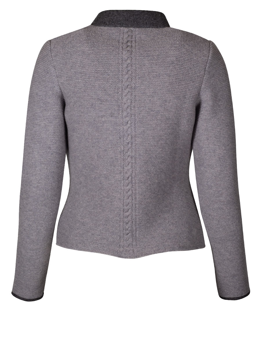hausg'macht Strickjacke Römerberg, grau, handbestickt #3