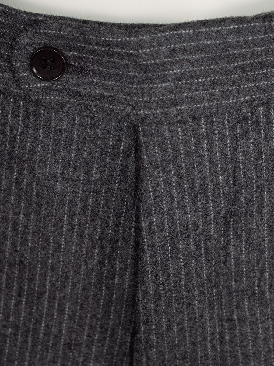 Viererspitz Stresemannhose Jakob, grau, seitlich grünes Paspol #5