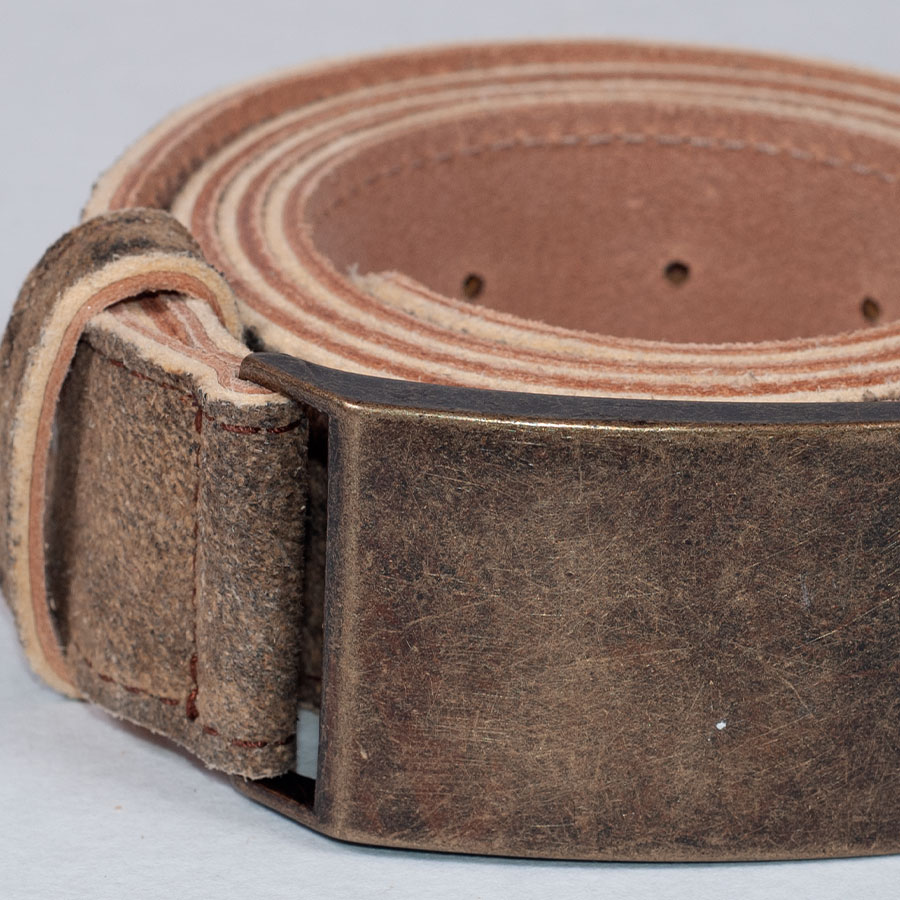 Weinbauer Ledergürtel Rothirsch, stein antik, Bronzeschnalle #3