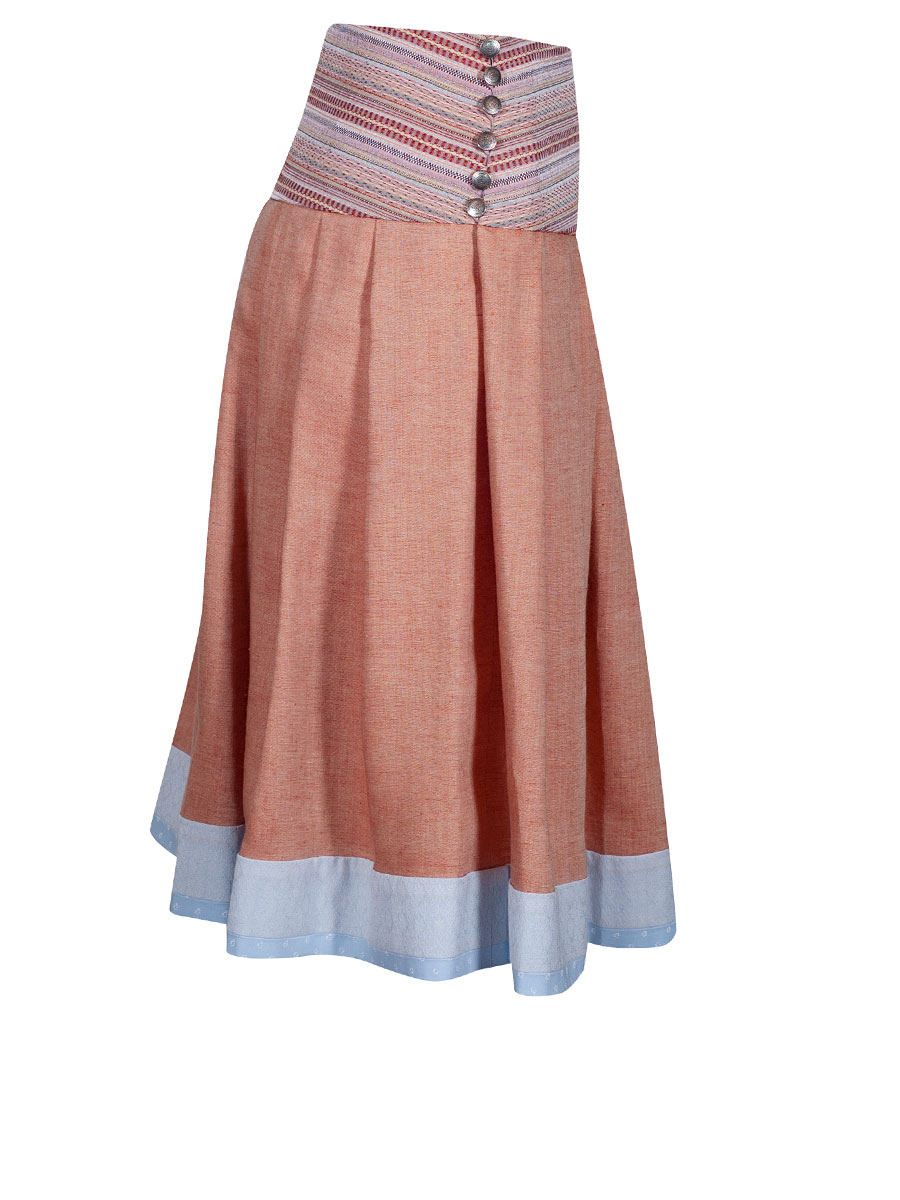 Die Rockmacherin Sattelrock Seerosn, Falten, apricot, C #4
