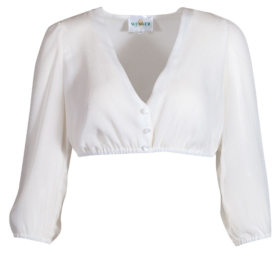 Wenger Dirndlbluse Petra ecrue, V-Ausschnitt, luftig, 3/4-Arm #1