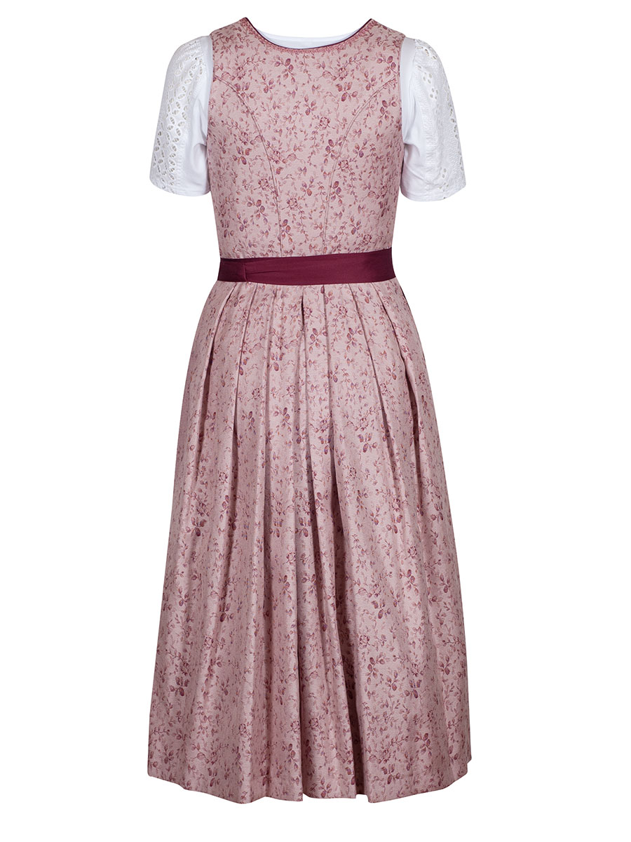 Wenger Baumwolldirndl Isabella, zartrosa-weinrot, 80lg #2