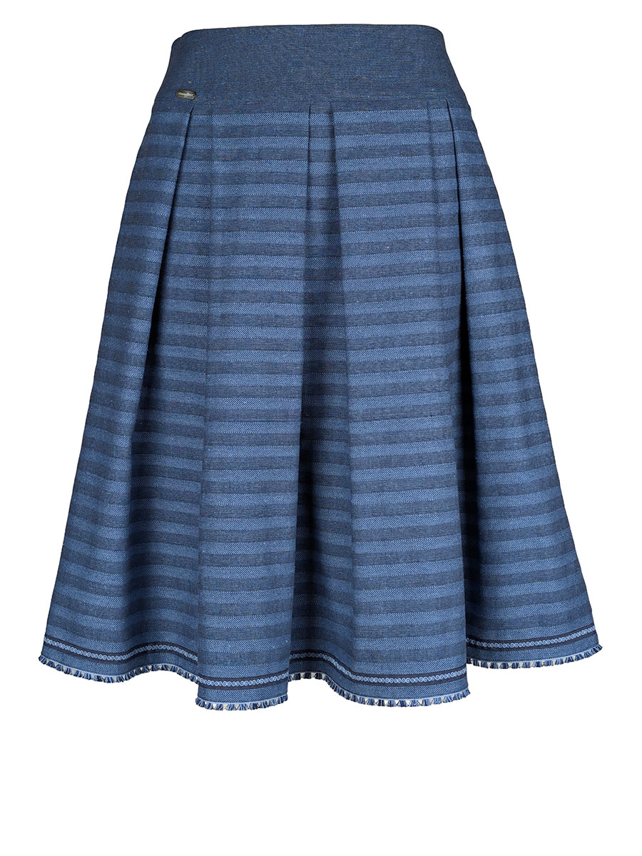 Hammerschmid Faltenrock Weiden, blau, gestreift #1