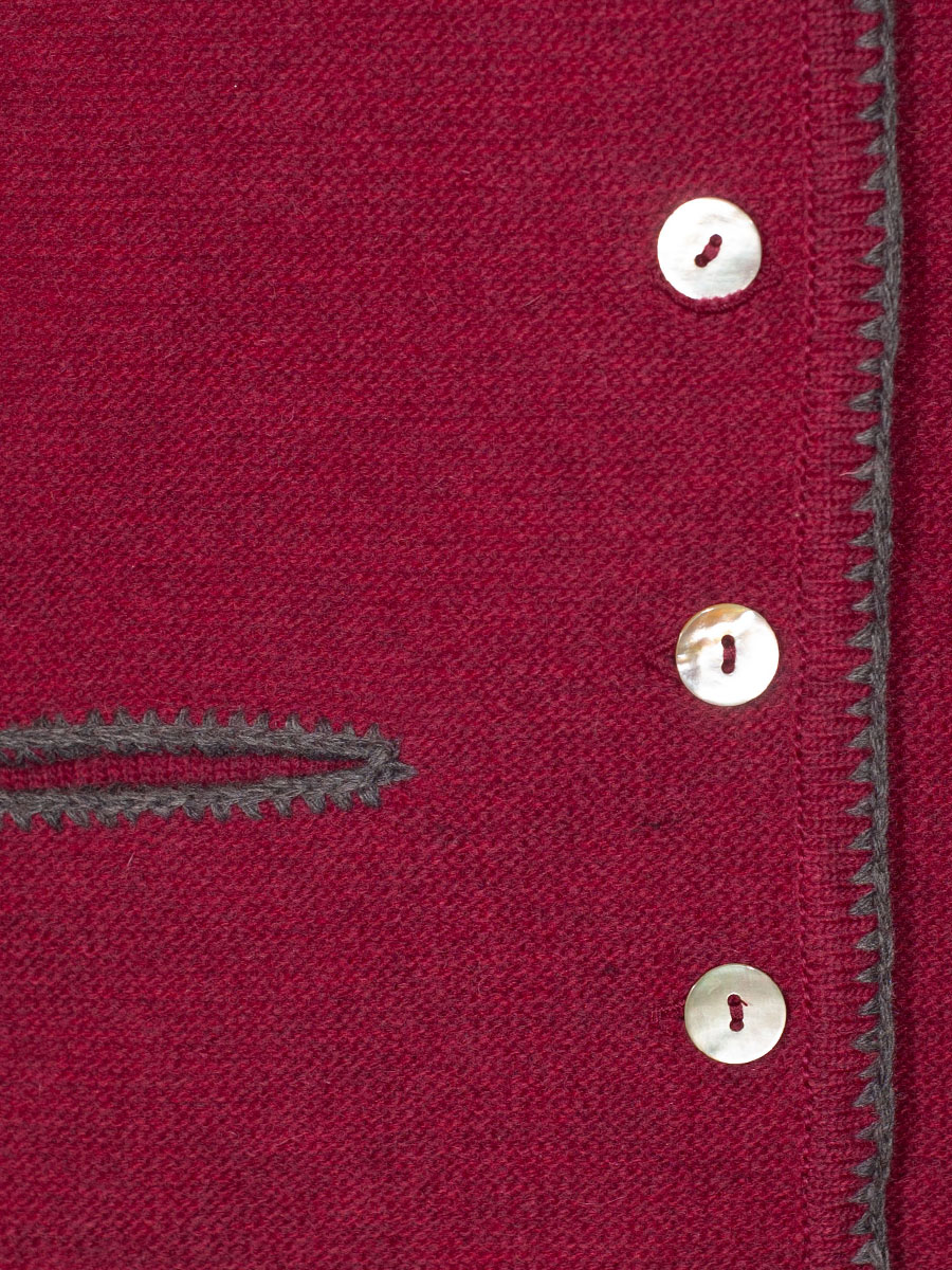 Huber Strickjacke Freya, dunkelbeere, steingraue Einfassung #4
