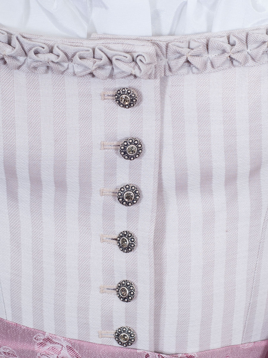 Wenger Fest-Dirndl Bibi, ecru-altrose, Rosenmuster, 70lg #5