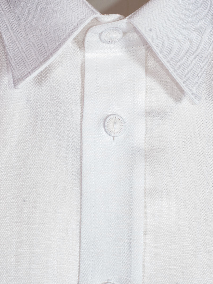 Waldorff Trachtenhemd, weiß, Fischgratmuster, Pfoad, Liegekragen #2