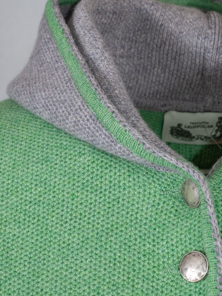 Astrifa Bischofshofen Strickjacke, minze, graue Abschlüsse, Kapuze #7