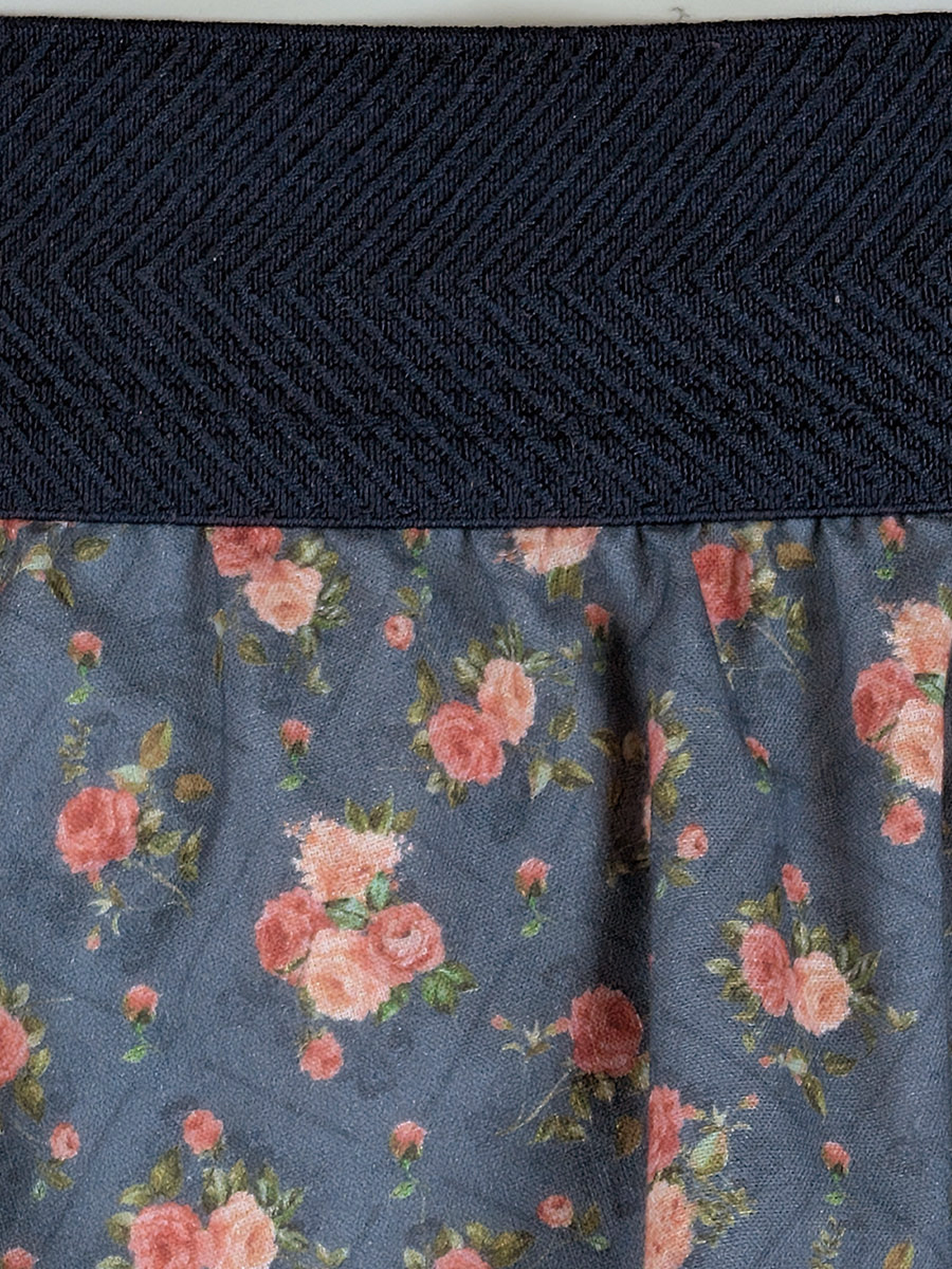 Berwin & Wolff Tellerrock, Rosenmuster, blauer Gummibund #2