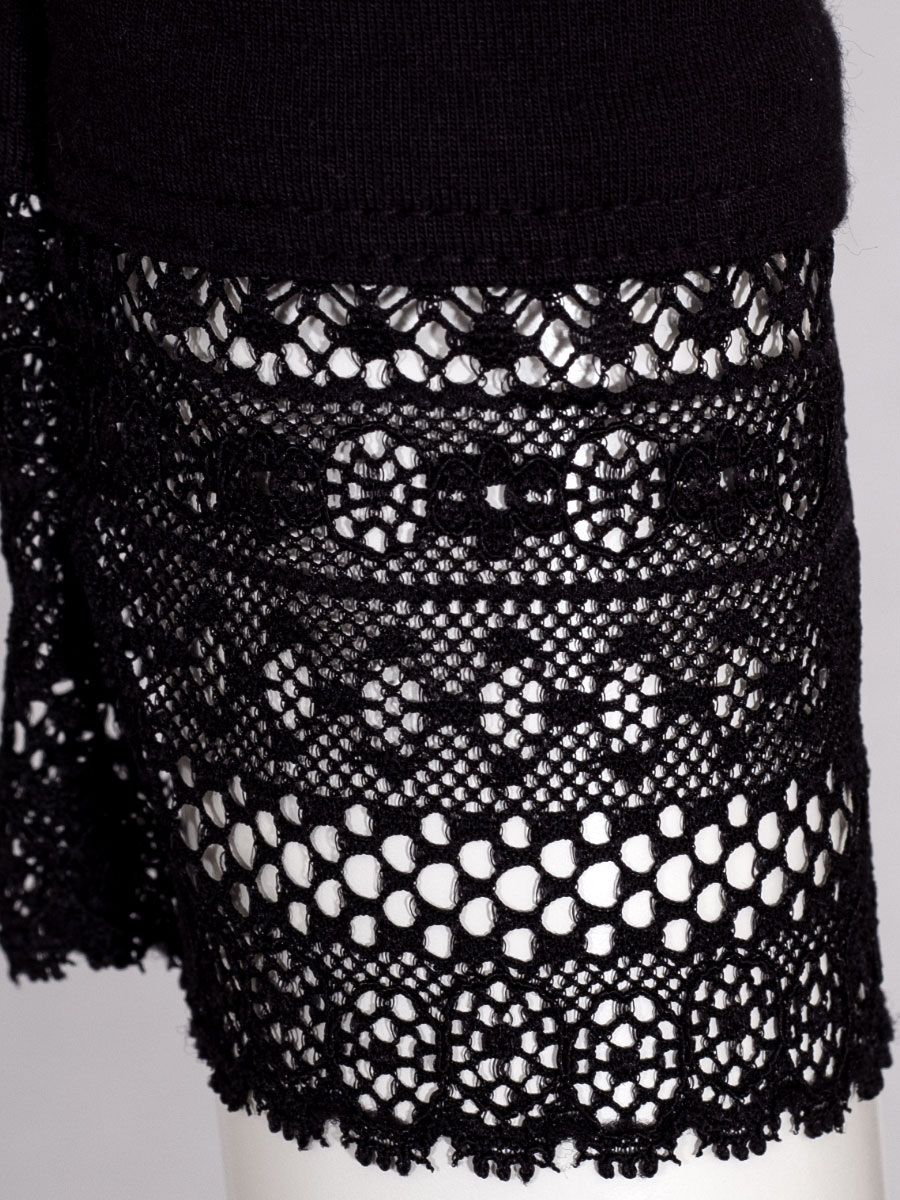 Feli und Hans Langarmshirt Parndorf, schwarz, Spitzenkragen, hochgeschlossen, Stretch #5