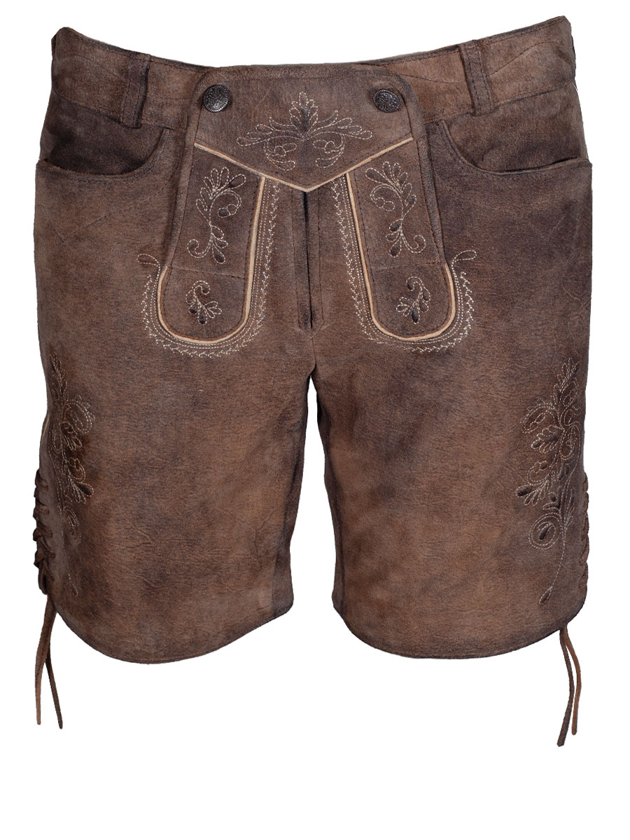 Spieth & Wensky Lederhose Portal, Damen, kurz, Ziegenvelour, zeder #1