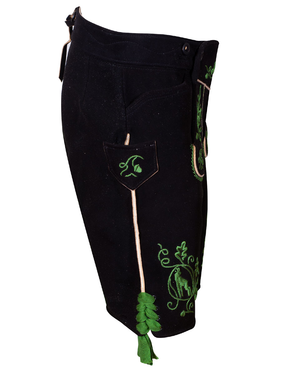Lederhose Originaltracht kurz Lenggries Hirsch gras #2