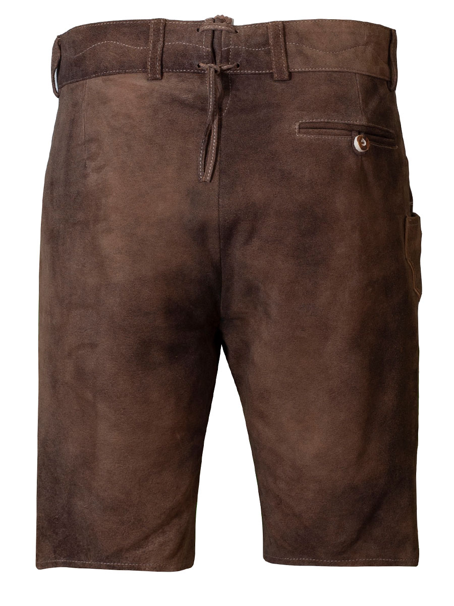 Spieth & Wensky Kurze Lederhose Pio, schotterbraun, Ziegenvelour #3