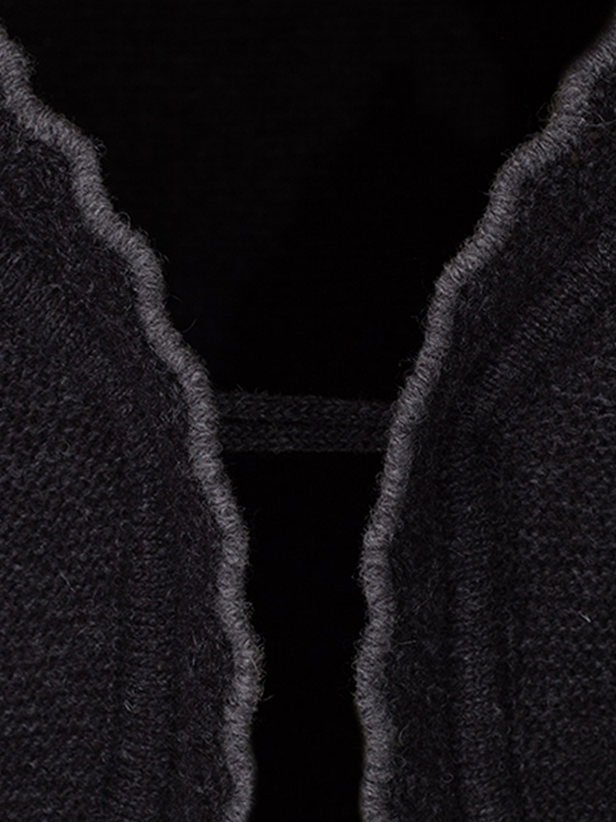 Huber Strick-Bolero Olga, anthrazit, steingraue Einfassung #2