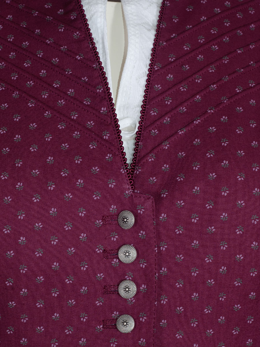 Wenger Baumwolldirndl Odine, weinrot, hochgeschlossen, 80cm #5