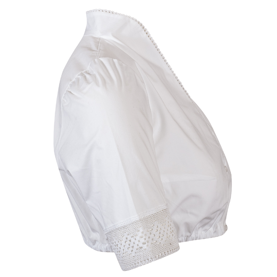 Hammerschmid Dirndlbluse Amelie, weiß, Kelchkragen, Spitzenborte, Stretch #2
