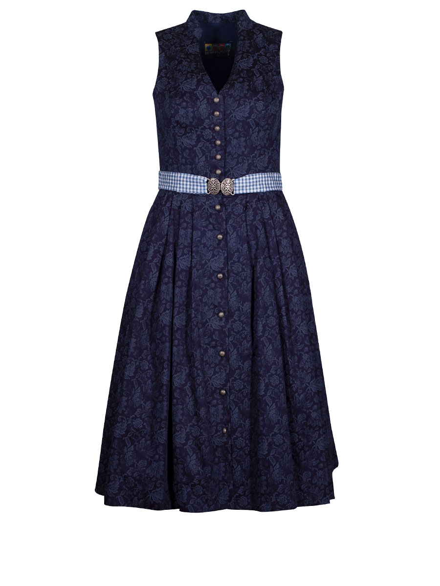 Berwin & Wolff Sommerkleid marine, ärmellos, Gürtel mit Schließe #1