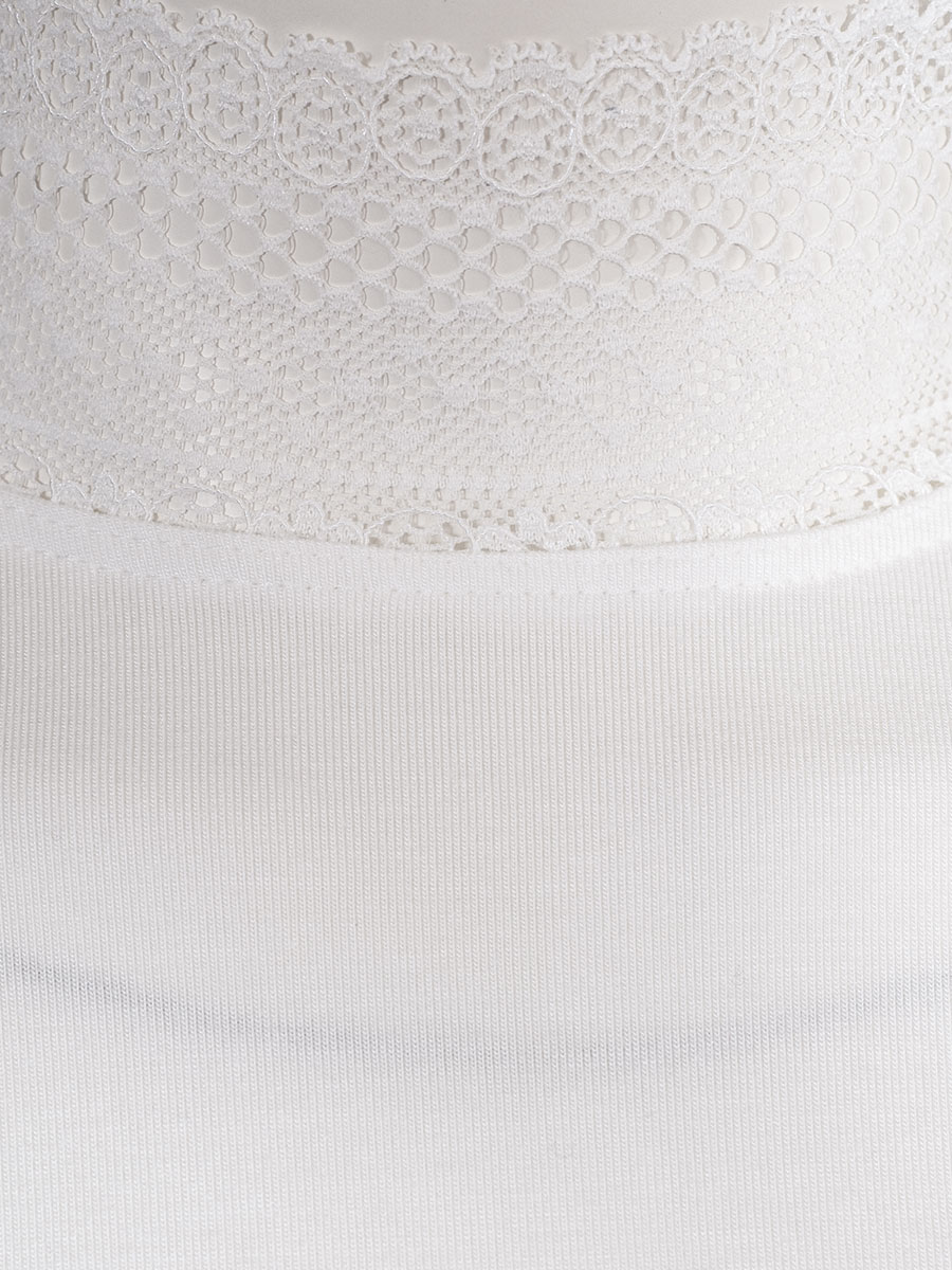 Moser Langarmshirt Parndorf, creme, Spitzenkragen, hochgeschlossen, Stretch #3