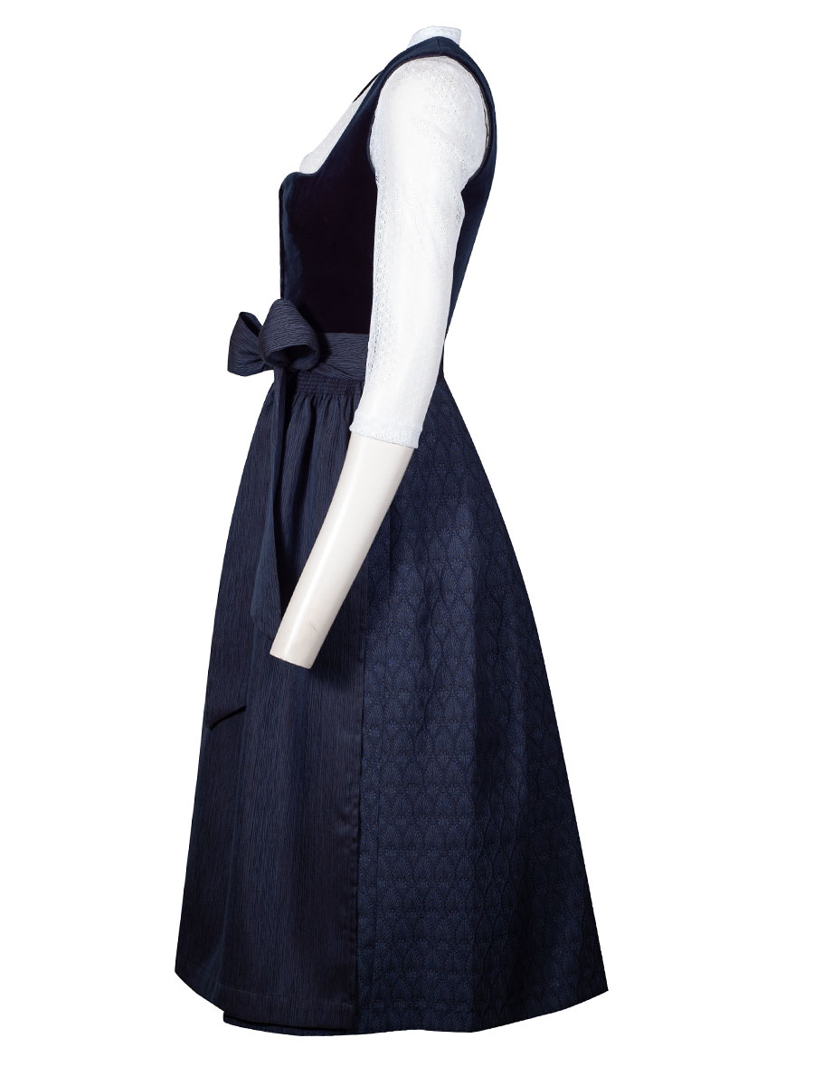 Kaiseralm Samtdirndl Tara, blau, festlich, 80lg #2