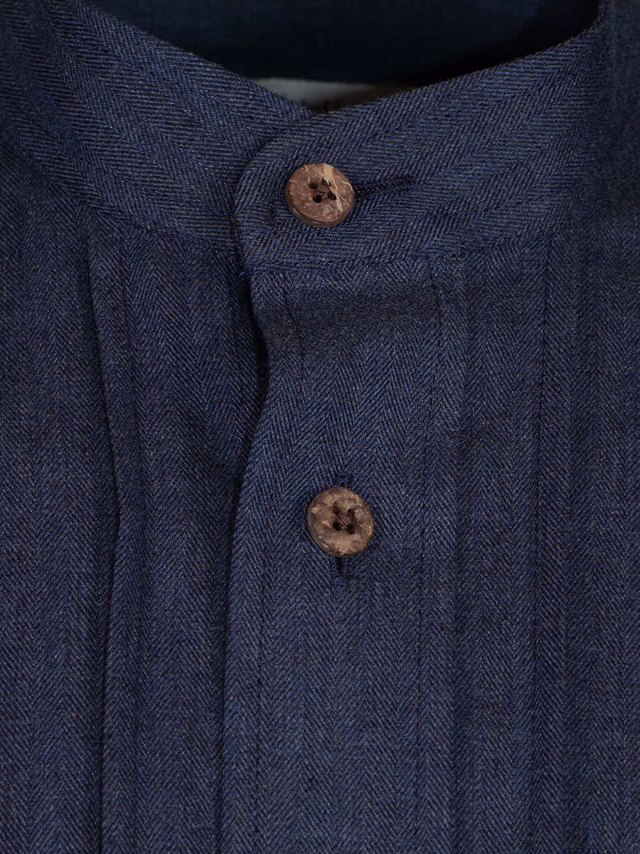 Waldorff Trachtenhemd blau, Pfoad, Stehkragen #2