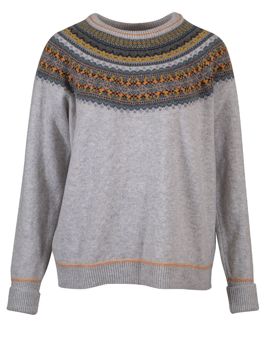 Eribè Knitwear Alpine Breeze Sweater, kelpie, hellgrau-gelb #1